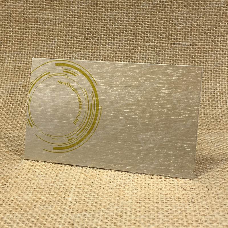 260g Hi-Born Metallics Metal Business Cards-Gold With Gold Printing